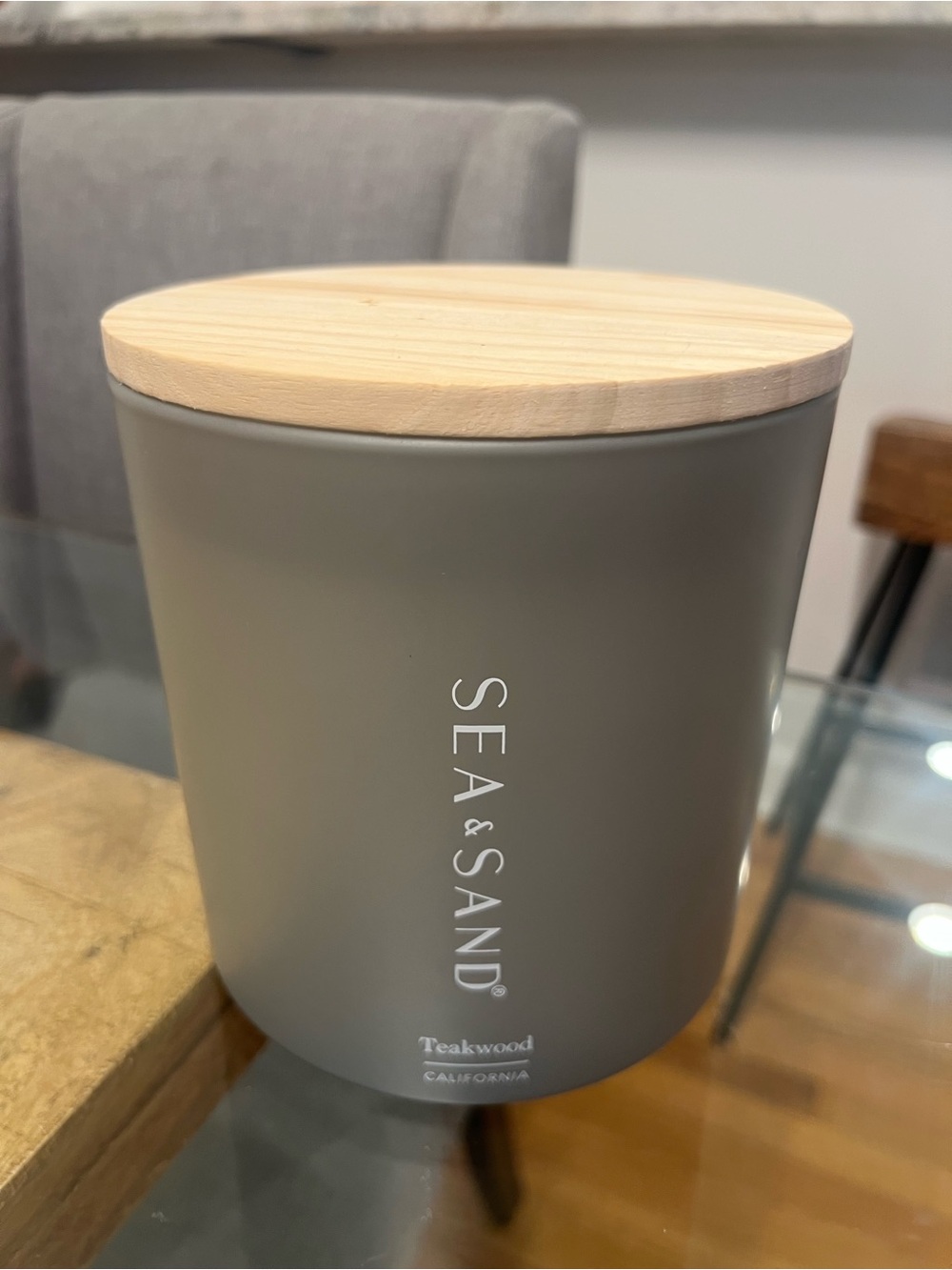 RARE 53-ounce Sea & Sand scented soy wax candle in the Teakwood scent